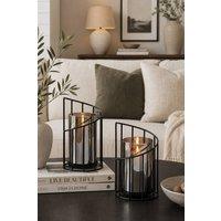 ExtraStar Set of 2 Lantern Candle Holders Decorative Table Centrepiece in Black