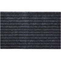 Living and Home 90x60cm Non-Slip Striped Door Mat Absorbent Entrance Rug in Dark Grey | Size: 60 cm x 90 cm