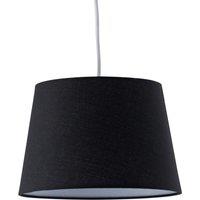 First Choice Lighting Black Cotton 23cm Tapered Cylinder Pendant or Lamp Shade