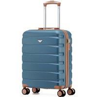 Flight Knight Lightweight Travel Suitcase 55x40x20cm | Hard Shell Carry On Luggage in Blue | Size: Cabin