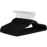 NESTLUNE 30pc Velvet Non-Slip Clothes Hangers Flocked Coat in Black | Size: 100 cm x 15 cm