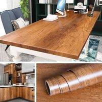 NESTLUNE Wood Effect Vinyl Wrap Self Adhesive Film in Brown | Size: 100 cm x 15 cm