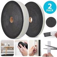 NESTLUNE Self Adhesive Backed Felt Strip Furniture Pad Roll Sticky Seal 20M in Black | Size: 10000mm x 520mm