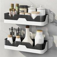 PAWNORA Plastic Shower Shelf 2pcs in Black