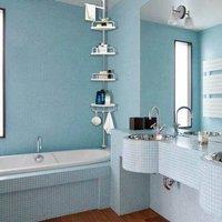 EONLION 4 Tier Telescopic Bathroom Wall Corner Pole Shelf in White