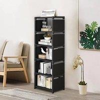 EONLION 6 Tiers Slim Vertical Shoe Rack Tall Storage Shelf in Black | Size: 500mm