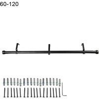 Kelvenix 60-120 inch inch Extendable Curtain Poles in Black | Size: 100 cm - 150 cm