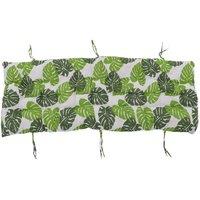 Kelvenix 48 x 125 x 8 cm Tropical Banana Leaves Garden Cushions Bench Chair Pad in Green | Size: 100 cm x 190 cm