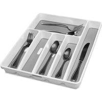 Kelvenix Kitchen Plastic 6 Compartment Cutlery Tray in Grey | Size: 0.6m2