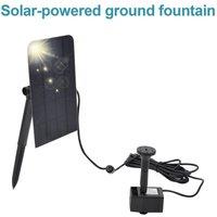 NESTLUNE Garden Solar Water Pond Pump Powered Panel Kit in Black | Size: 100 cm x 15 cm