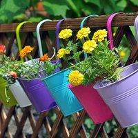 NESTLUNE 10Pcs Hanging Planter Plant Pots Trough Garden Fence | Size: 1.25kg