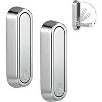 FLAVORA Silver (2PCS/SET) Folding Wall Hooks Wall Mount Clothes Hanger | Size: 500mm