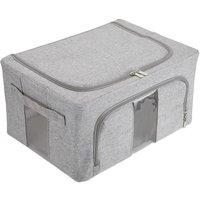 FLAVORA 100 Litre - 60x40x42cm Foldable Clothes Storage Box in Grey | Size: 500mm