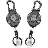 FLAVORA Heavy duty Retractable Pull Badges ID Reel Carabiner Key Chain in Black | Size: 10000mm x 520mm