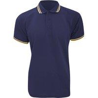 Kustom Kit Men's Tipped Piqu Short Sleeve Polo Shirt in Dark Navy | Size: Large