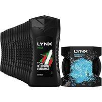 Lynx Men's Africa Shower Gel 50ml 15 Pack with Manwasher Tool Set in Black