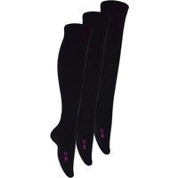 Sock Snob Men's 3 Pack Knee High Long Plain Soft Breathable Bamboo Socks in Black | Size: 9-12
