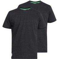 Duke Clothing Men's D555 Fenton Kingsize T-Shirt Pack of 2 in Black | Size: 2XL