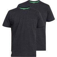 Duke Clothing Men's D555 Fenton Kingsize T-Shirt Pack of 2 in Black | Size: 4XL