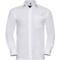 Russell Men's Long Sleeve Pure Cotton Work Shirt in White | Size: 3XL