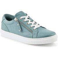 Jones Bootmaker Women's Padova2 Leather Lace-Up Trainers in Teal | Size: 6