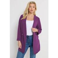 M&Co Women's Textured Jersey Jacket in Purple | Size: 12