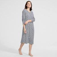 Lands' End Women's Long Sleeve Mid Calf, Pure Cotton Nightdress | Size: Large
