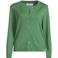 Lands' End Women's Merino Crew Neck Cardigan in Bottle Green | Size: Large