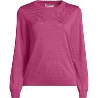 Lands' End Women's Petite Merino Crew Neck Jumper in Pink | Size: XS