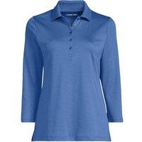 Lands' End Women's Three-Quarter Sleeve Supima Polo Shirt in Cobalt | Size: XL