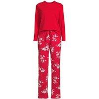 Lands' End Women's Plus Cotton Jersey Pyjama Set in Red | Size: 3X