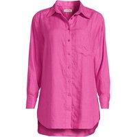 Lands' End Women's Premium Pure Linen Oversized Shirt in Fuchsia | Size: Medium