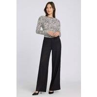 NYDJ Women's 5 Pocket Wide Leg Trouser In Stretch Linen With Super High Rise in Black | Size: 18