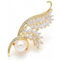 Angel Barocco Women's Natural Pearl Zircon Wheat Brooch