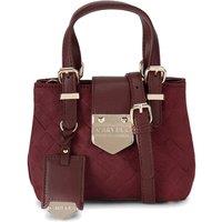 Carvela Women's 'Maria Micro Weave' Suedette Bag in Dark Red