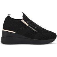 Carvela Women's 'High Rise Zip Knit' Trainers in Black | Size: 8