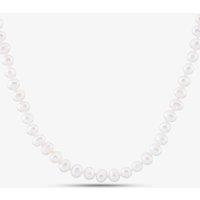T.H.Baker Women's Silver 6-6.5mm Freshwater Pearl 18 Inch Necklace POW6020FW/4 | Size: 18 inches