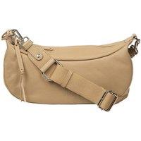Cultured London Women's 'Nuala' Leather Cross Body Bag in Beige