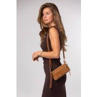 Cultured London Women's 'Rosalia' Suede & Leather Evening & Clutch Bag in Tan