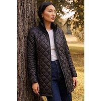 Roman Women's Two Tone Diamond Quilted Coat in Black | Size: 10