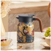 Living and Home Vintage Floral Pattern Thermal Carafe Teapot with Built-in Infuser in Gold