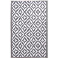 Homescapes Luxury Outdoor Rug Waterproof Reversible, Grey Zoe Geometric | Size: 120 cm x 180 cm