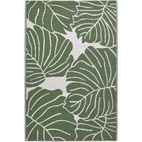 Homescapes Luxury Outdoor Rug Waterproof Reversible for Garden, Green Ada Floral | Size: 150 cm x 240 cm