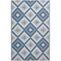 Homescapes Luxury Outdoor Rug Waterproof Reversible for Garden, Blue Mia Aztec | Size: 120 cm x 180 cm