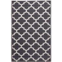 Homescapes Luxury Outdoor Rug Waterproof Reversible, Black Nola Geometric | Size: 180 cm x 270 cm