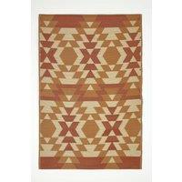 Homescapes Luxury Outdoor Rug Waterproof Reversible for Garden, Orange Anya Aztec | Size: 150 cm x 240 cm