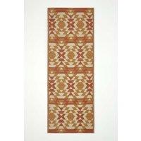 Homescapes Luxury Outdoor Rug Waterproof Reversible for Garden, Orange Anya Aztec | Size: 75 cm x 200 cm
