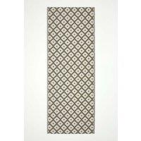 Homescapes Luxury Outdoor Rug Waterproof Reversible, Green May Geometric in Olive | Size: 75 cm x 200 cm