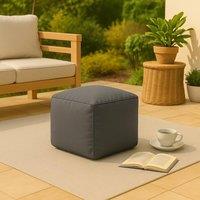 Homes-Linen Waterproof Bean Bag Footstool Cube 40x40cm Made in UK in Grey | Size: 40x40 cm