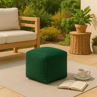Homes-Linen Waterproof Bean Bag Footstool Cube 40x40cm Made in UK in Green | Size: 40x40 cm